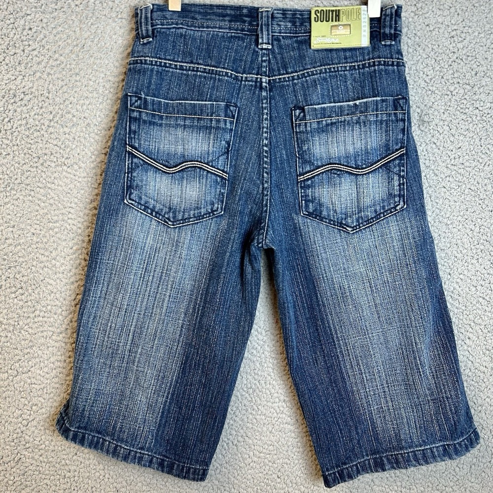 VTG Y2K Southpole Denim Shorts Baggy Wide Leg Youth Size 18 Adult Size 28 Jorts